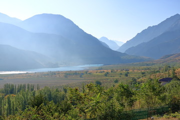 Charvak water reservoir near Tashkent in Uzbekistan