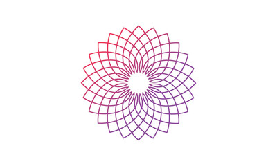 Logo geometric flower  technology vector