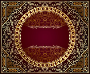 Ornate art deco golden vintage card