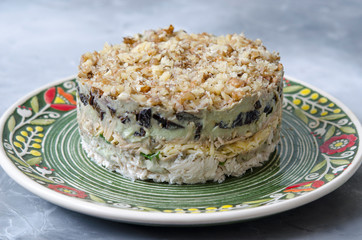 Avocado Salad with Chicken Nuts and Prunes