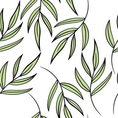 Fototapeta premium vector illustration pattern leaves, cover, fabric