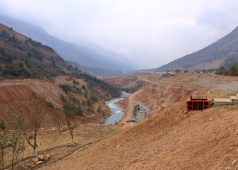 Autumn in the Tien Shan mountains. Pskem and Maidantal ridge. Western Tien Shan. Tashkent region. Uzbekistan.