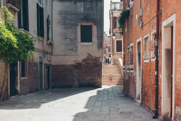 Street in Venice. Italy.  Sunny day. 