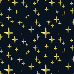 Gold star on black seamless pattern art design elements stock vector illustration for web, for print, for wallpaper