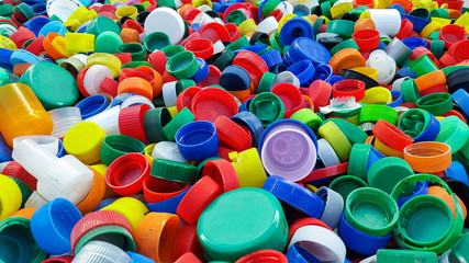 plastic caps for recycling, concept recycling ecology reuse