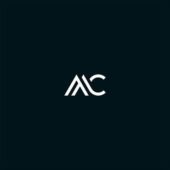 MC CM initial logo design vector - obrazy, fototapety, plakaty