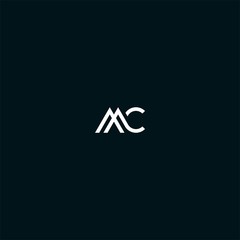 MC CM initial logo design vector - obrazy, fototapety, plakaty