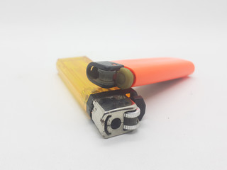 Colorful Mechanical Flammable Gas Fire Lighter for Smoking Appliances in White Isolated Background