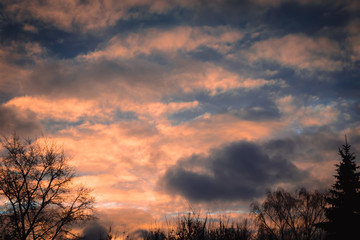 Sunrise sky and clouds
