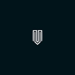 MV initial logo design vector
