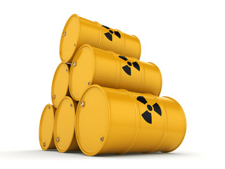 3D rendering radioactive barrels © apopium