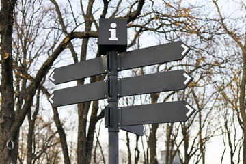 Street information sign with empty place for inscription