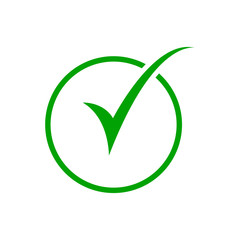 Check mark icon vector in flat design