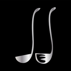 ladle icon in trendy flat style, soup ladle vector icon 