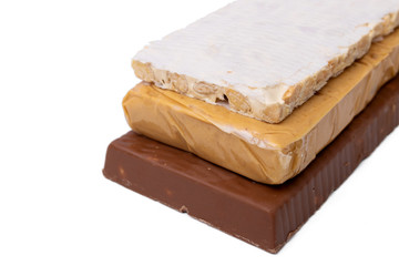 nougat tablets isolated on white