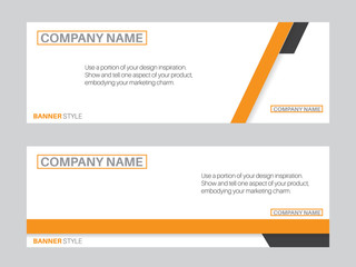 Set of vector banner background design - white and orange