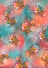 Obraz na płótnie Canvas Digital Textile Seamless Fabric Design