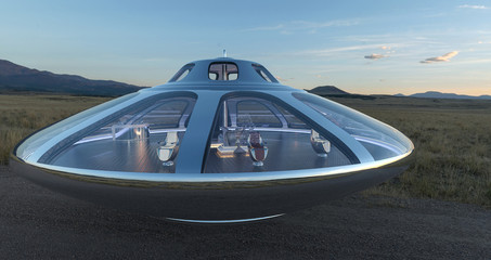 ufo space ship parked © DM7
