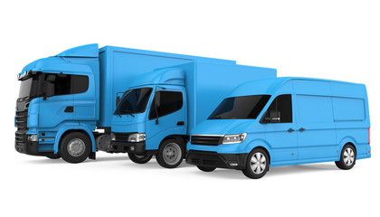 Naklejka premium Fleet of Freight Transportation Isolated