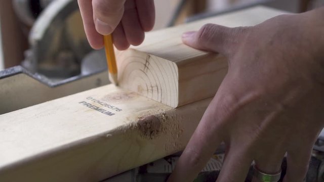 Marking Wood Template with Pencil