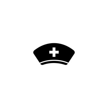 nurse hat icon symbol vector. icon on white background