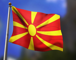 Macedonia Flag in the Wind
