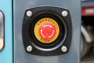 Generator power or genset emergency stop button for manual pressing industrial equipment,