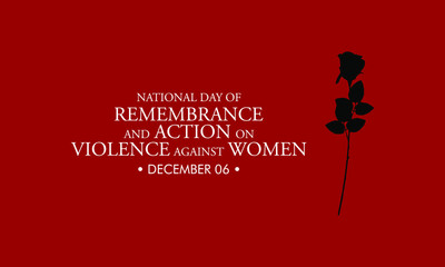 Vector illustration on the theme of National day of remembrance and action on violence against Women on December 6th.