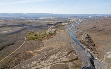 Krajobraz Islandii z drona, Islandia - obrazy, fototapety, plakaty