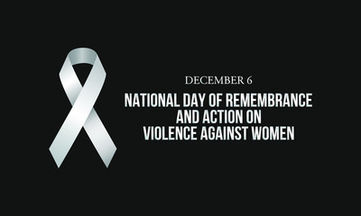 Vector illustration on the theme of National day of remembrance and action on violence against Women on December 6th.