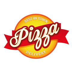 Vintage Pizza sign lettering stamp