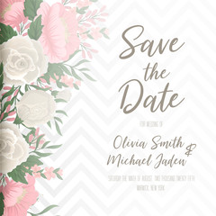 Floral wedding template - pink floral card