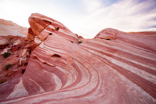 Beautiful geological rock formations from Valley of Fire State Park in Nevada. © littleny