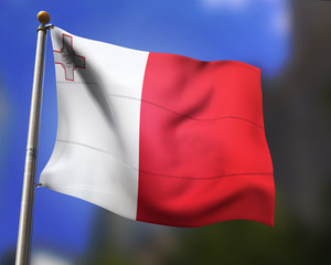 malta flag in the Wind