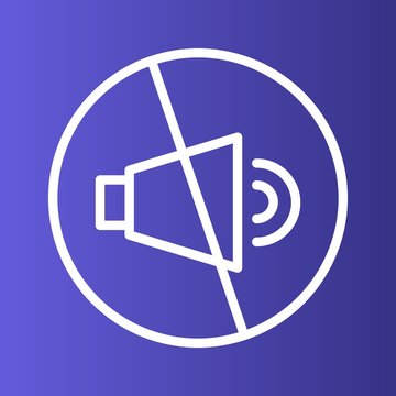 Mute icon isolated on abstract background