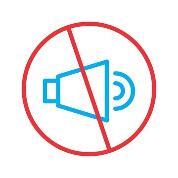 Mute icon isolated on abstract background
