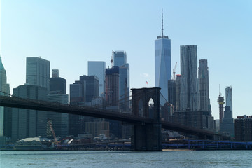 Brooklyn Bridge and New York Skyscrapers