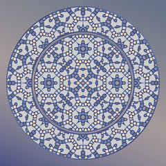 Seamless pattern in blue for decoration. Print for paper wallpaper, tiles, textiles. Scarf design.
