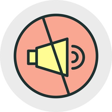 Mute icon isolated on abstract background