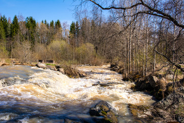 Patakoski rapids in spring,  river, Koski Tl, Finland