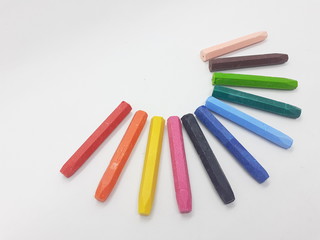 Beautiful Colorful Artistic Crayon for Coloring and Drawing Tools in White Isolated Background