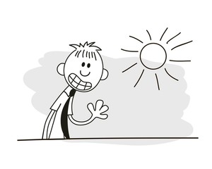 Happy man or businessman. Vector illustration.