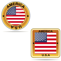 American  flag  background.