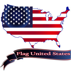 United States Flag Glossy Button.