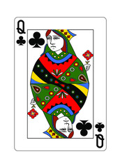  The queen of clubs in the classic style.