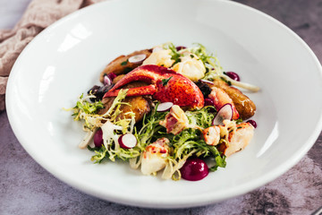 Maine Lobster Salad with potatoes and bacon