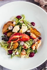 Maine Lobster Salad with potatoes and bacon