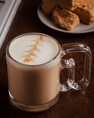 Cafe latte with latte art