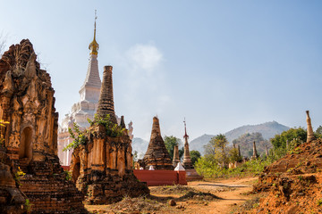 pagoda in temple Myanmar burma inle lake