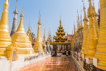 buddhist temple in inle lake myanmar burma